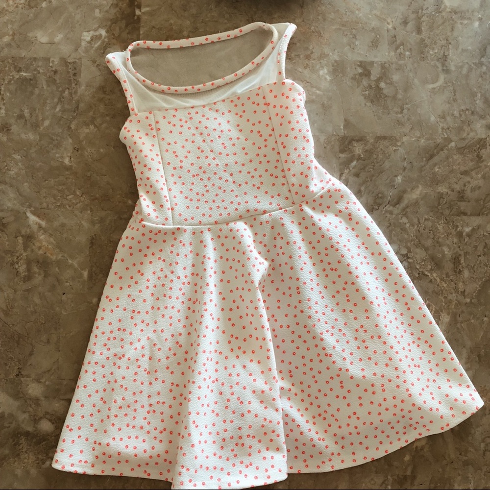 Forever Girl White & Pink Polka Dot Dress